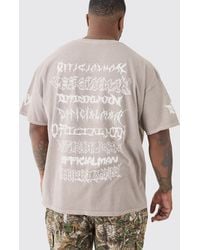 BoohooMAN - Plus Washed Official Man Tour Back Print T-shirt - Lyst