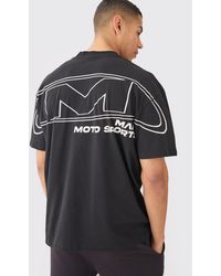 BoohooMAN - Oversized Over Seams Moto Sport T-shirt - Lyst