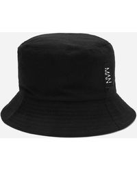 BoohooMAN MAN Dash Tab Bucket Hat - Noir