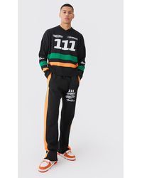 BoohooMAN - Relaxed Fit Moto Ribbed Knitted Joggers - Lyst