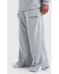 BoohooMAN - Extreme Wide Leg Heavyweight Loopback Printed Jogger - Lyst