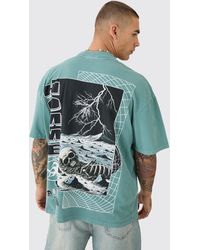 BoohooMAN - Oversized Skeleton Space Graphic T-shirt - Lyst