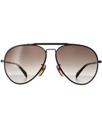 BoohooMAN - David Beckham Aviator Dark Ruthenium Brown Gradient Db7003/s - Lyst