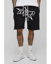 BoohooMAN - Tall lockere Jersey-Shorts mit Man Stern Print - Lyst
