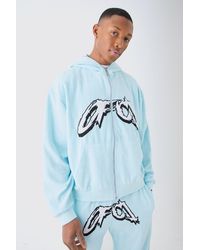 BoohooMAN - Oversized Boxy Ofcl Towelling Hoodie - Lyst