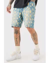 BoohooMAN - Tall Relaxed All Over Lazer Needle Short - Lyst