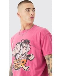 BoohooMAN - Oversized Street Fighter Wash License T-shirt - Lyst