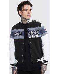 boohooMAN Men's Boxy Embossed Ombre Moto Jacket
