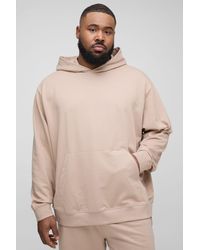 BoohooMAN - Plus Lightweight Loopback Oversized Fit Basic Hoodie - Lyst