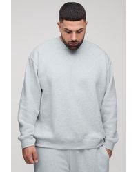 BoohooMAN - Plus Basic Oversized Crew Neck Sweatshirt - Lyst