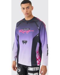 BoohooMAN - Oversized Motosport Homme Printed Long Sleeve Top - Lyst