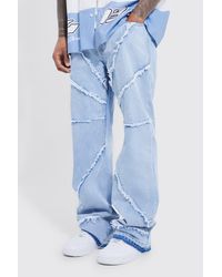 BoohooMAN - Relaxed Rigid Flare Frayed Edge Jeans - Lyst