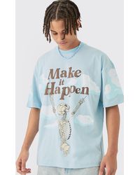 BoohooMAN - Oversized Skeleton Graphic T-shirt - Lyst