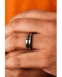 BoohooMAN - The Colourful Aura 8mm Stainless Steel Black Cross Thumb Unisex Wedding Band Ring - Lyst