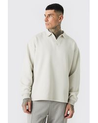 Boohoo - Plus Oversized Revere Neck Rugby Polo - Lyst