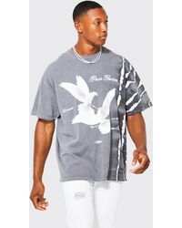 BoohooMAN - Oversized Bleach Tie Dye Graphic T-shirt - Lyst