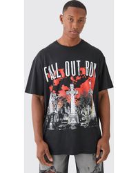 BoohooMAN - Oversized Boxy Fall Out Boy Band License T-shirt - Lyst