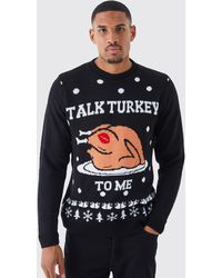 BoohooMAN - Tall Talk Turkey To Me Christmas Jumper - Lyst
