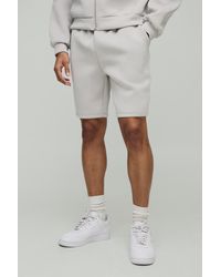 BoohooMAN - Loose Fit Bonded Scuba Mid Length Shorts - Lyst