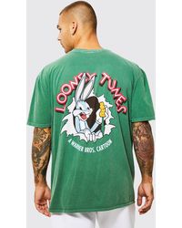 BoohooMAN - Oversized Looney Tunes Washed T-shirt - Lyst