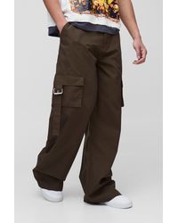 BoohooMAN - Tall lockere Ripstop Cargo-Hose mit Gürtel und Schnallen-Detail - Lyst