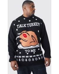 BoohooMAN - Plus Talk Turkey To Me Christmas Jumper - Lyst