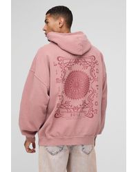 BoohooMAN - Oversized Limited Edition Puff Print Washed Hoodie - Lyst
