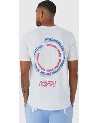 Boohoo - Tall Oversized Worldwide Back Print T-shirt - Lyst