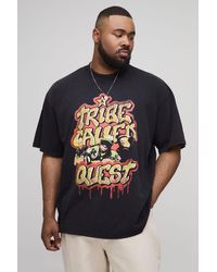 BoohooMAN - Plus Oversized A Tribe Called Quest License Acid Wash Print T-Shirt - Lyst