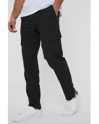 BoohooMAN - Threadbare 'ramsay' Linen Blend Cargo Trousers - Lyst