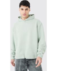 BoohooMAN - Oversized Boxy Faux Suede Heavyweight Hoodie - Lyst