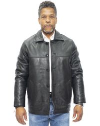 BoohooMAN - Infinity Leather Cowhide Leather Box Jacket-mendoza - Lyst