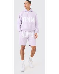 BoohooMAN - Oversized Boxy Hooded Short Tracksuit - Lyst