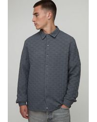 Boohoo - Regular Fit Jacquard Collared Shirt - Lyst