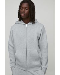 BoohooMAN - Basic Man. Regular Fit Zip Through Hoodie - Lyst