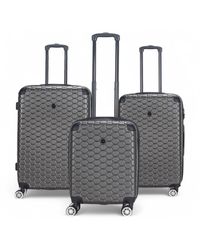 BoohooMAN - Infinity Leather Hard Shell Abs 8 Wheel Luggage Travel Cabin Holiday Bags Suitcase - Lyst