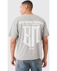 BoohooMAN - Oversized Boxy Overdye Bm Graphic T-shirt - Lyst
