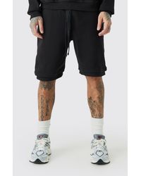 BoohooMAN - Tall Relaxed Heavyweight Ribbed Shorts - Lyst