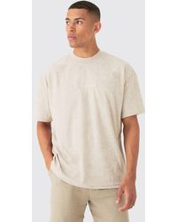Boohoo - Oversized Extended Neck Towelling Homme T-Shirt - Lyst