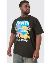 BoohooMAN - Plus Multi Fanta Printed Licensed T-shirt In Black - Lyst