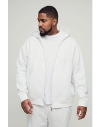 BoohooMAN - Plus Basic Zip Through Regular Fit Hoodie - Lyst