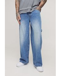 BoohooMAN - Tall lockere Jeans mit verstellbarem Bund - Lyst