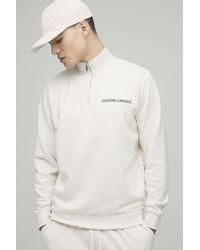 BoohooMAN - Regular Fit Edizione Heavyweight Zip Funnel Neck Sweatshirt - Lyst