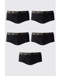 BoohooMAN - 5 Pack Gold Dash Boxers In Black - Lyst