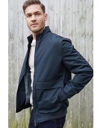 BoohooMAN - Threadbare Patch Pocket Funnel Neck Harrington Style Jacket - Lyst