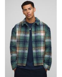 BoohooMAN - Regular Fit Heavyweight Brushed Flannel Overshirt - Lyst