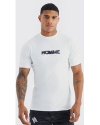 BoohooMAN - Muscle Fit Heavyweight Interlock Graphic T-shirt - Lyst