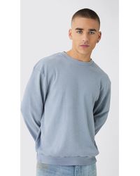 BoohooMAN - Acid Wash Rib Sweatshirt - Lyst