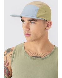 Boohoo - Colour Block Woven Camper Hat In Light Grey - Lyst
