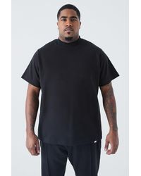 BoohooMAN - Plus Slim Fit Extended Neck Heavy Interlock T-shirt - Lyst